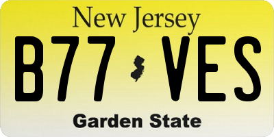 NJ license plate B77VES