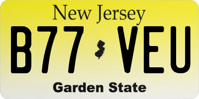 NJ license plate B77VEU