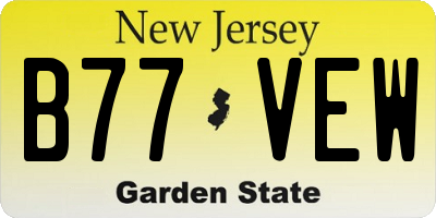 NJ license plate B77VEW