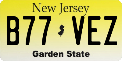 NJ license plate B77VEZ