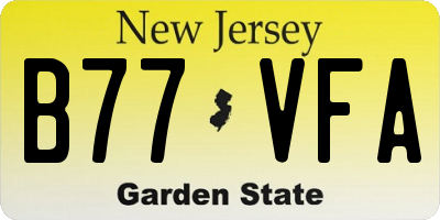 NJ license plate B77VFA