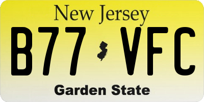 NJ license plate B77VFC