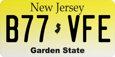 NJ license plate B77VFE
