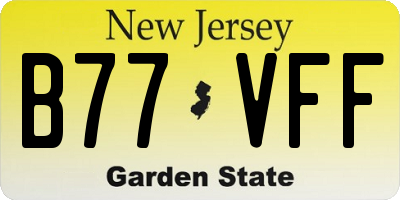 NJ license plate B77VFF