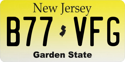NJ license plate B77VFG