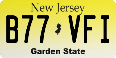 NJ license plate B77VFI