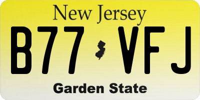 NJ license plate B77VFJ
