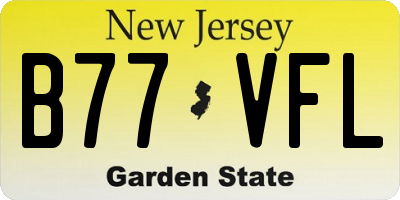 NJ license plate B77VFL