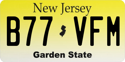 NJ license plate B77VFM