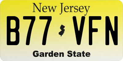 NJ license plate B77VFN