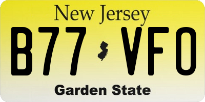 NJ license plate B77VFO