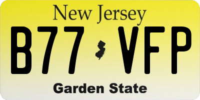 NJ license plate B77VFP