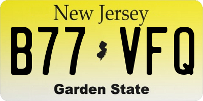 NJ license plate B77VFQ
