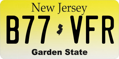 NJ license plate B77VFR
