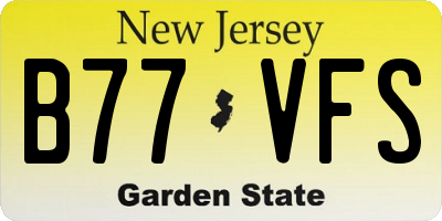 NJ license plate B77VFS