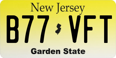 NJ license plate B77VFT