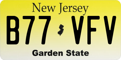 NJ license plate B77VFV