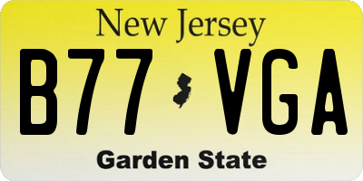NJ license plate B77VGA