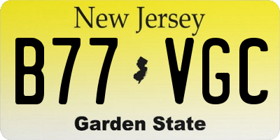 NJ license plate B77VGC