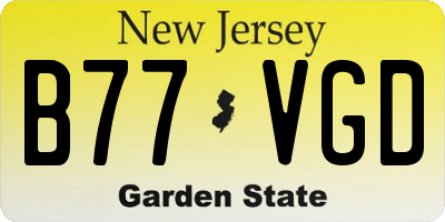 NJ license plate B77VGD