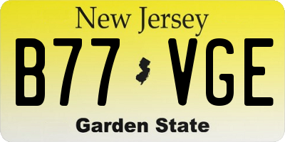 NJ license plate B77VGE
