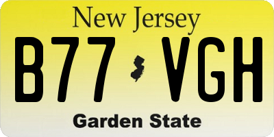 NJ license plate B77VGH