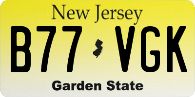 NJ license plate B77VGK