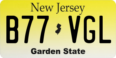 NJ license plate B77VGL