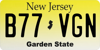 NJ license plate B77VGN