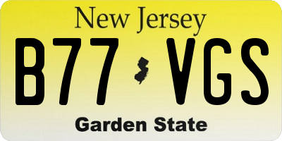 NJ license plate B77VGS