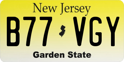 NJ license plate B77VGY