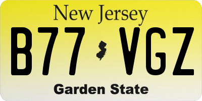 NJ license plate B77VGZ