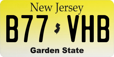 NJ license plate B77VHB