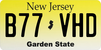 NJ license plate B77VHD