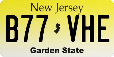 NJ license plate B77VHE