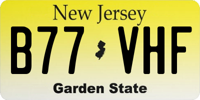 NJ license plate B77VHF