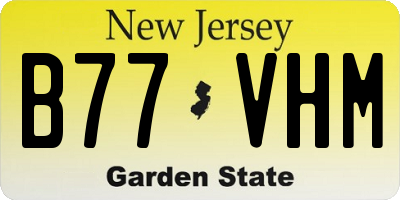 NJ license plate B77VHM
