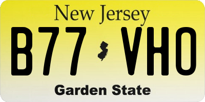 NJ license plate B77VHO
