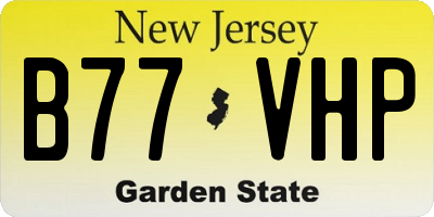 NJ license plate B77VHP
