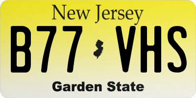 NJ license plate B77VHS