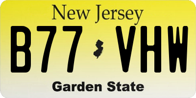 NJ license plate B77VHW