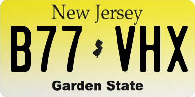 NJ license plate B77VHX