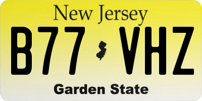 NJ license plate B77VHZ