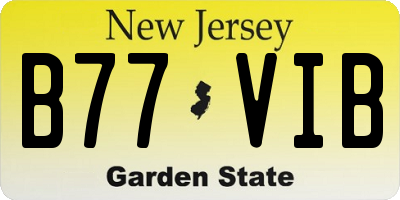 NJ license plate B77VIB