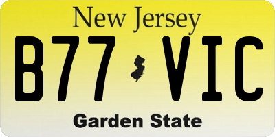 NJ license plate B77VIC