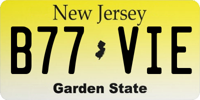 NJ license plate B77VIE