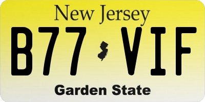 NJ license plate B77VIF