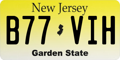NJ license plate B77VIH