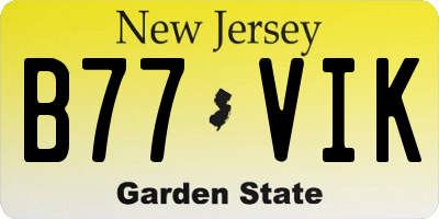 NJ license plate B77VIK