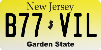 NJ license plate B77VIL